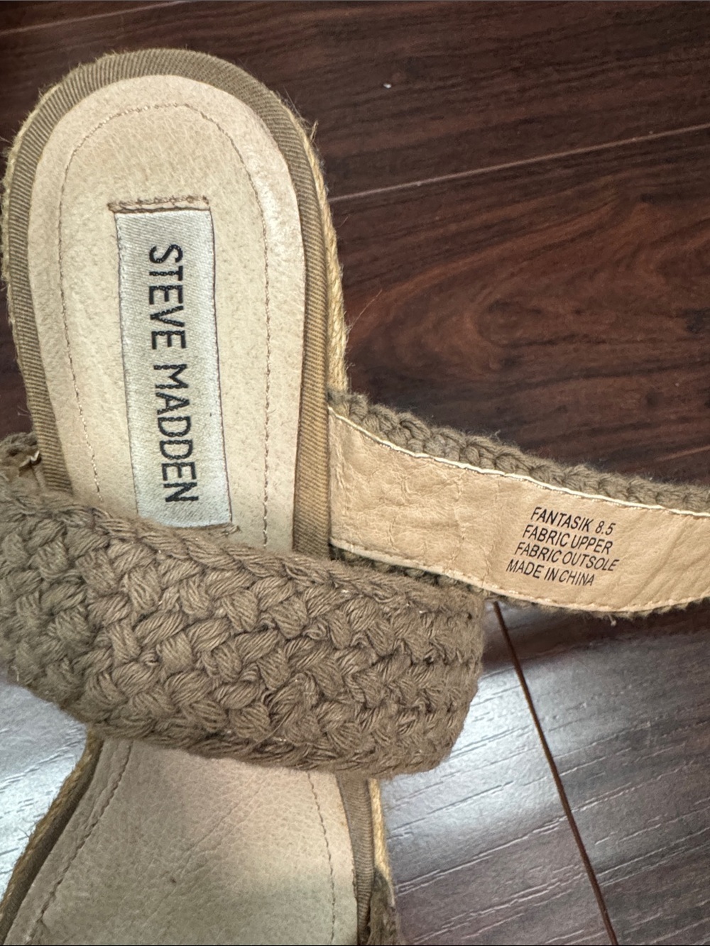 Steve Madden Braided Tan Espadrille Wedge Sandals - Picture 7 of 7